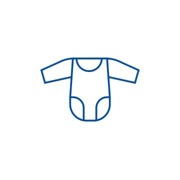 Romper suit line icon concept. Romper suit flat vector symbol, sign, outline Stock-Illustration