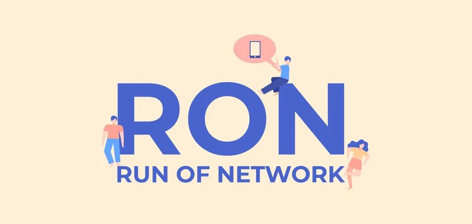 RON run of network. Development and coding technologies application web software Stock Illustration