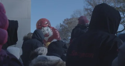 Ronald McDonald Float - Slow Motion, Macy's Thanksgiving Day Parade Stock Footage 98802950