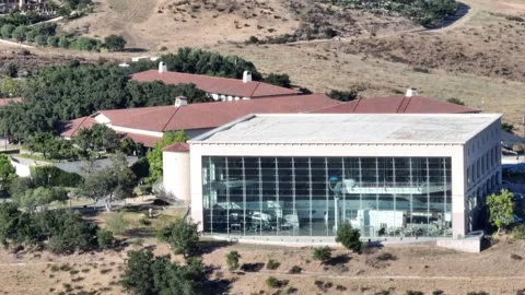 Ronald Reagan Library Simi Valley California Drone Aerial View Stock Footage 335398201