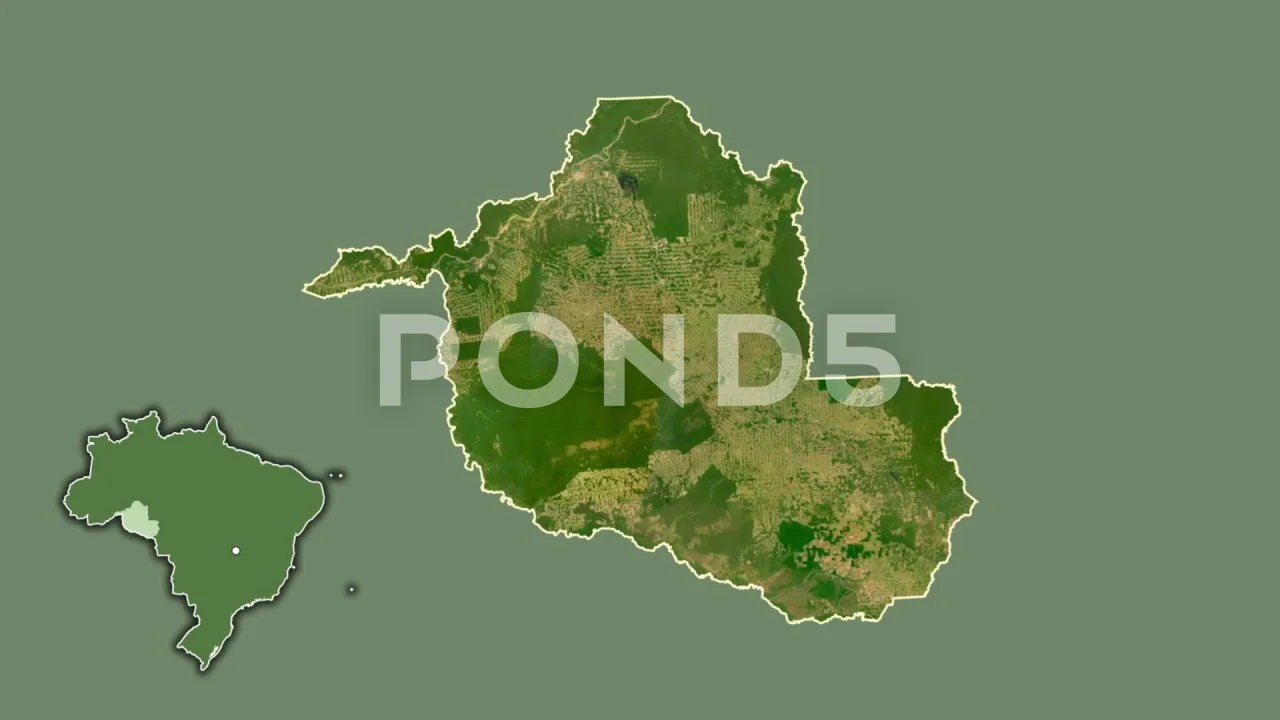 Map of Brazil and Rondonia state.