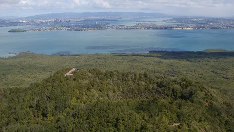 Rongitoto Summit Viewpoint #1 (Drone) Stock Footage 86501172