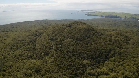 Rongitoto Summit Viewpoint #2 (Drone) Stock Footage 86501352