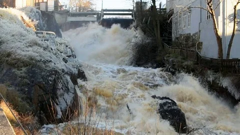 Ronneby waterfall Stock Footage 84759819
