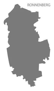 Ronnenberg German city map grey illustration silhouette shape Stock Illustration