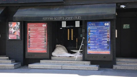 Ronnie Scott's during lock down in London Stock Footage 129892467