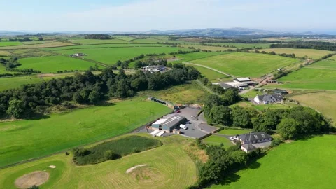 Roodlea Barn Summers day Drone shot Video stock 234196300