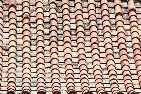 Roof ancient pattern brick. Stock Photos