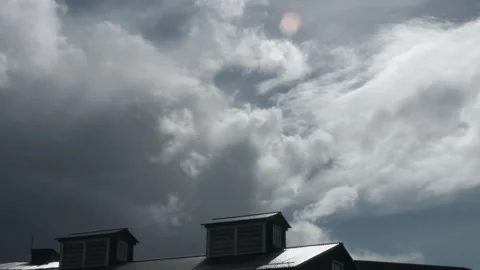 Roof And Grey Clouds Video stock 166970577