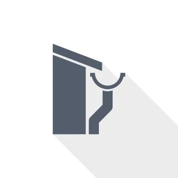 Roof and gutter vector icon, guttering home flat design illustration Stock Illustration