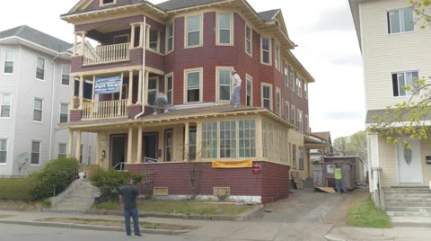 Roof Being Torn Down Stockbeeldmateriaal 54050265