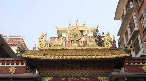 Roof of Buddhist monastery Stock-Footage 58563122