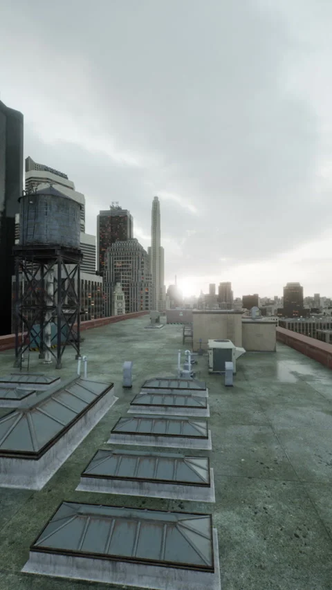 The roof of the building with ventilation hatchways Stock Footage 305442356