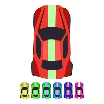 Roof car top view vector cartoon graphic Ilustração Stock