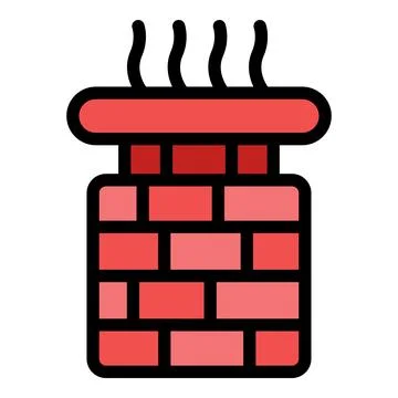 Roof chimney icon vector flat Stock Illustration