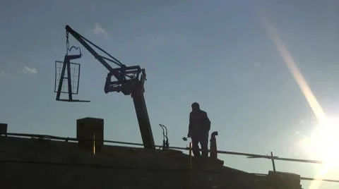 Roof construction Stock Footage 10758839