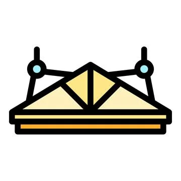 Roof construction icon vector flat Illustrazione stock