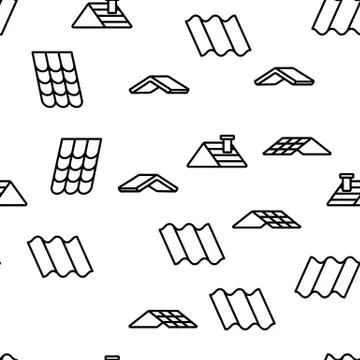 Roof Construction Vector Seamless Pattern Stock Illustration