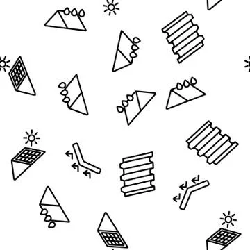 Roof Construction Vector Seamless Pattern Illustrazione stock