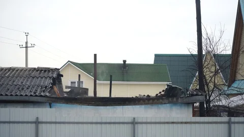 Roof damaged by fire Stock-Footage 115120165