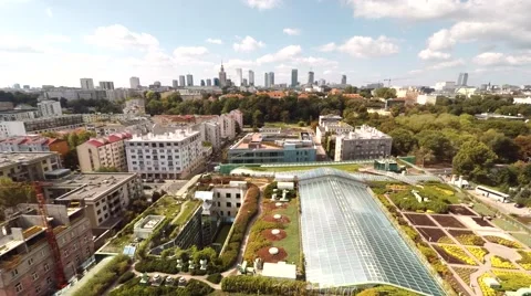 The Roof Garden On Of The Library Of University Of Warsaw Stock Footage