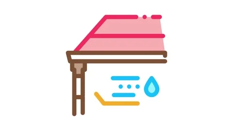 Roof gutter system Icon Animation Video stock 145272177