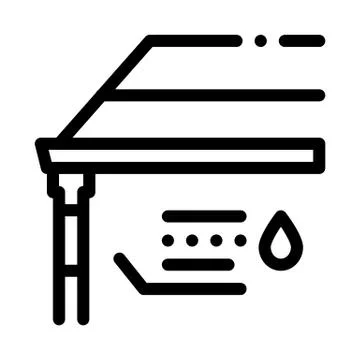 Roof gutter system icon vector outline illustration Stock Illustration