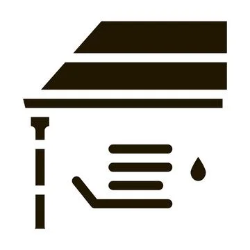 Roof gutter system icon Vector Glyph Illustration Stock Illustration