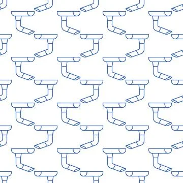 Roof Gutter vector concept minimal line seamless pattern Stock Illustration