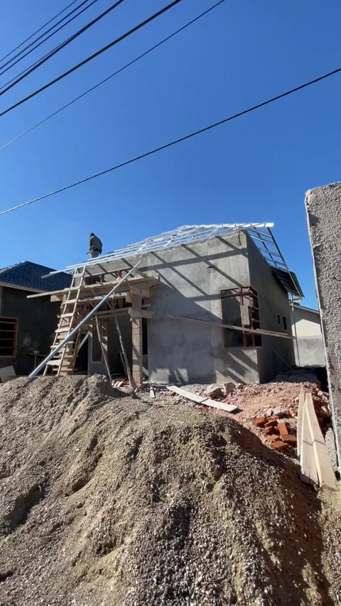 Roof installation Stock Footage 243081215