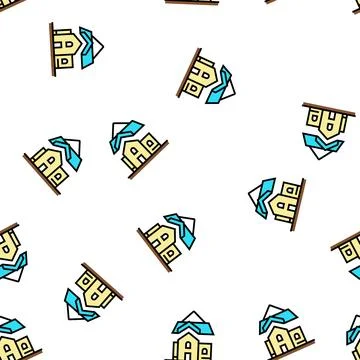Roof installation vector seamless pattern Stock Illustration