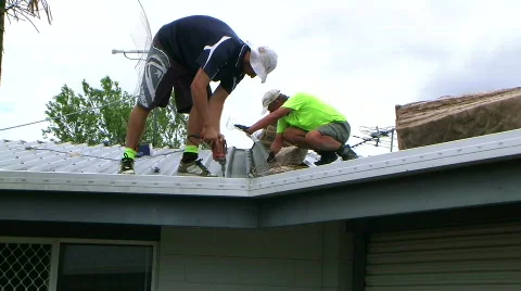 Roof insulation 2 Stock Footage 585581