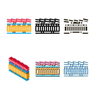 Roof layers icon types vector outline Stock Illustration