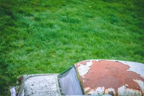 Roof of an old rusty car Stock Photos