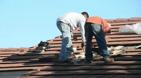 Roof repairs Stock Footage 12680771