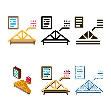 Roof skeleton icon vector forms outline Illustrazione stock