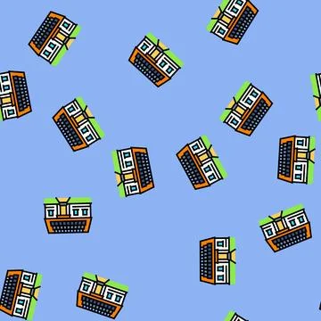 Roof solar panel vector seamless pattern Stock Illustration