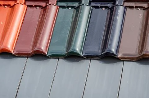 Roof tile pattern texture background Stock Photos