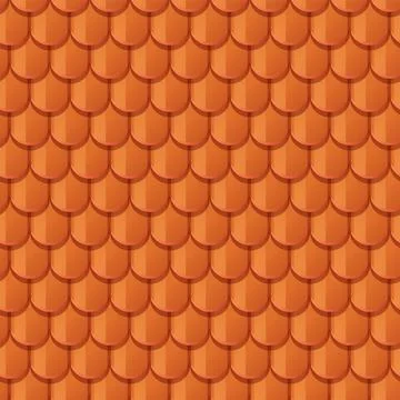 Roof tile seamless pattern, clay rooftop - flat vector illustration. Stock Illustration