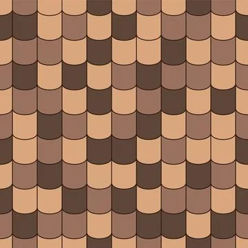 Roof tile texture seamless pattern for house or home. Abstract architecture b Stock Illustration