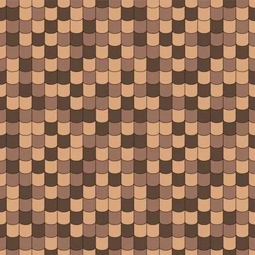 Roof tile texture seamless pattern for house or home. Abstract architecture b Stock Illustration
