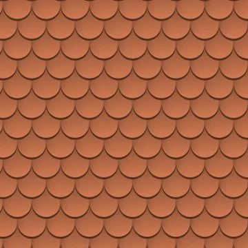 Roof tile vector texture pattern. Rooftop terracota tile Stock Illustration