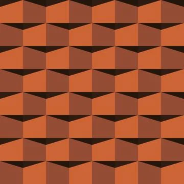 Roof tiles 3D-like seamlsess pattern Stock Illustration