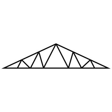 Roof truss framework construction showing structural stability and load dis.. イラスト素材