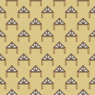 Roof Truss System vector colored seamless pattern Stock Illustration