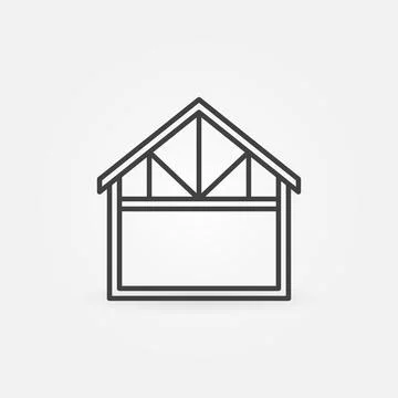 Roof Truss System vector concept thin line icon Stock Illustration