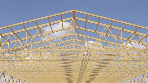Roof under construction Stock Footage 119425068
