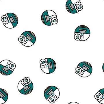 Roof ventilation vector seamless pattern Illustrazione stock