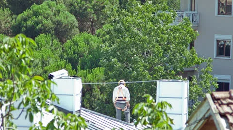Roof worker Stock Footage 25601284