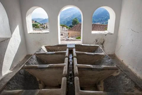 Roofed hand laundry building Stock Photos